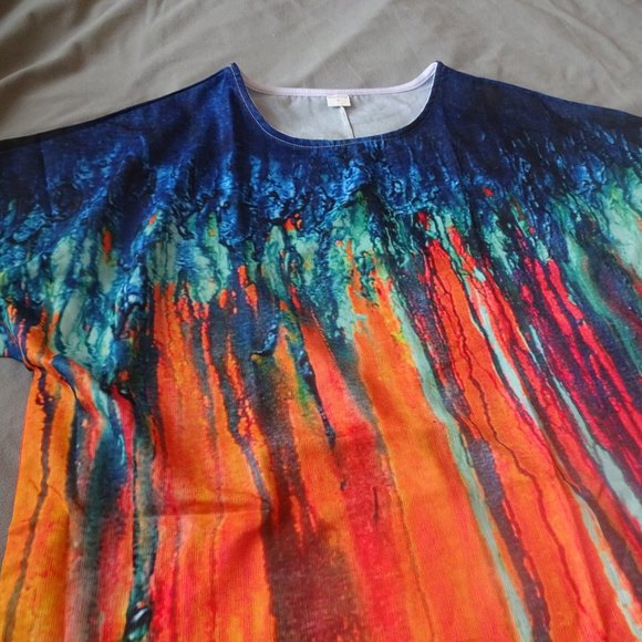 Artistic "BRILLIANT PAINT DRIPS" Womens XL Shirt (NEW) - Picture 1 of 4